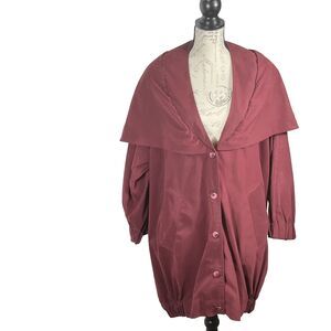 Vtg 80s Hooded Jacket Women’s Size Small Burgundy Wine  Made in Italy by Tunnel